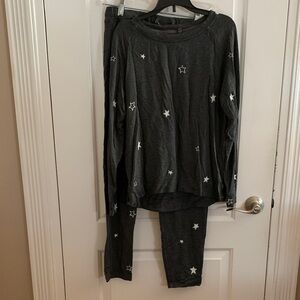 Lou & Grey Loungewear Set with Star Pattern - Charcoal